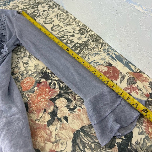 Women’s Periwinkle Blue Fairycore Boho Pastel Grunge Patchwork Long Sleeve Tunic - Picture 14 of 14